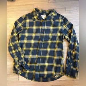 Cat & Jack navy and gold button down shirt. Size 10/12